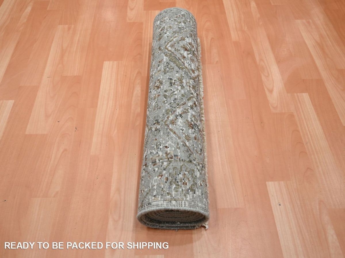 Oushak hand-knotted wool runner in Gray, 2'4" x 7'11" — SKU O075756 (view 5)