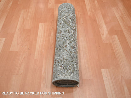 Oushak hand-knotted wool runner in Gray, 2'4" x 7'11" — SKU O075756 (view 5)