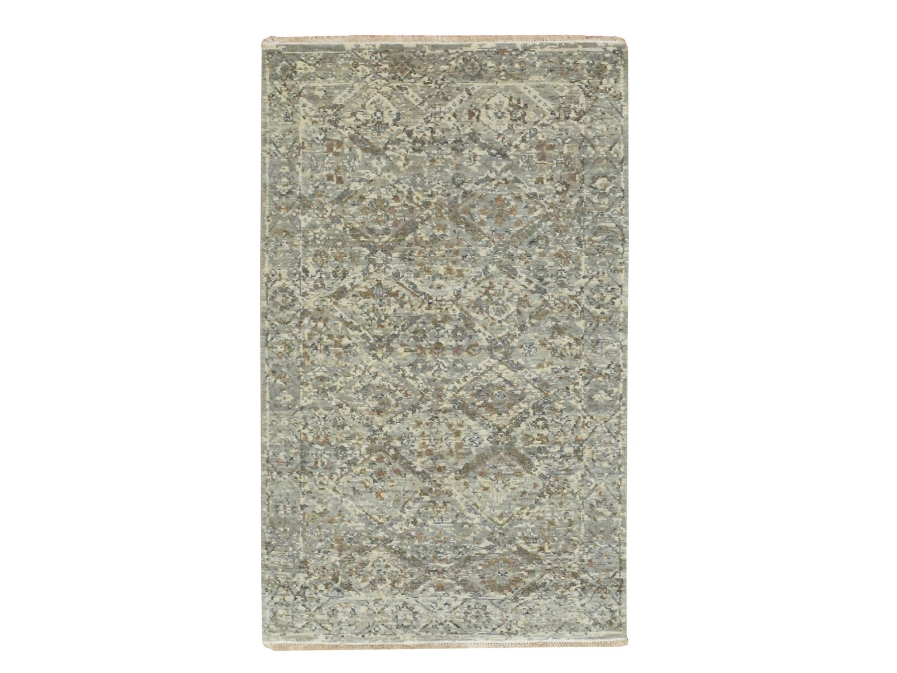 Oushak hand-knotted wool rug in Gray, 3' x 4'11" — SKU O075759