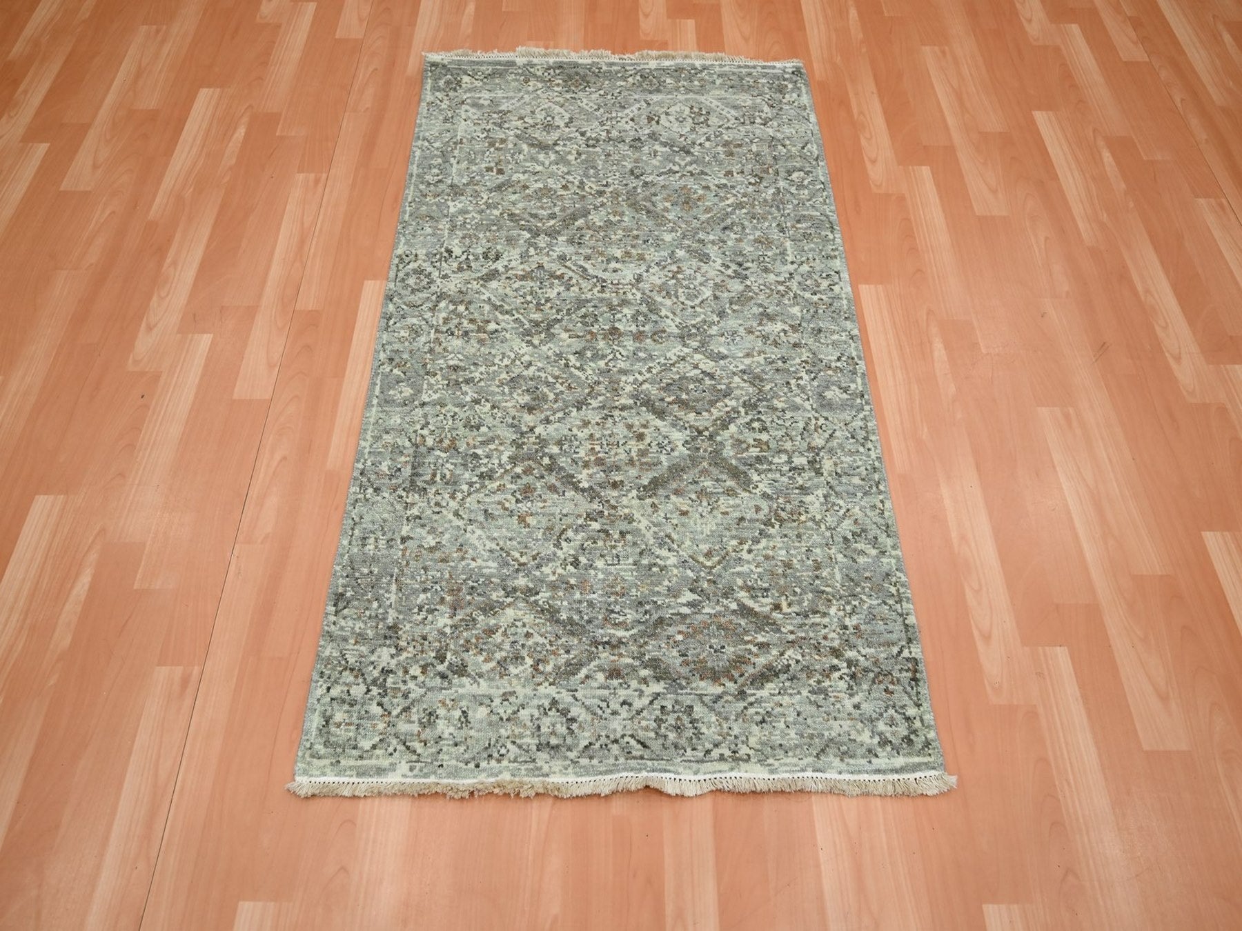 Oushak hand-knotted wool rug in Gray, 3' x 4'11" — SKU O075759 (view 2)