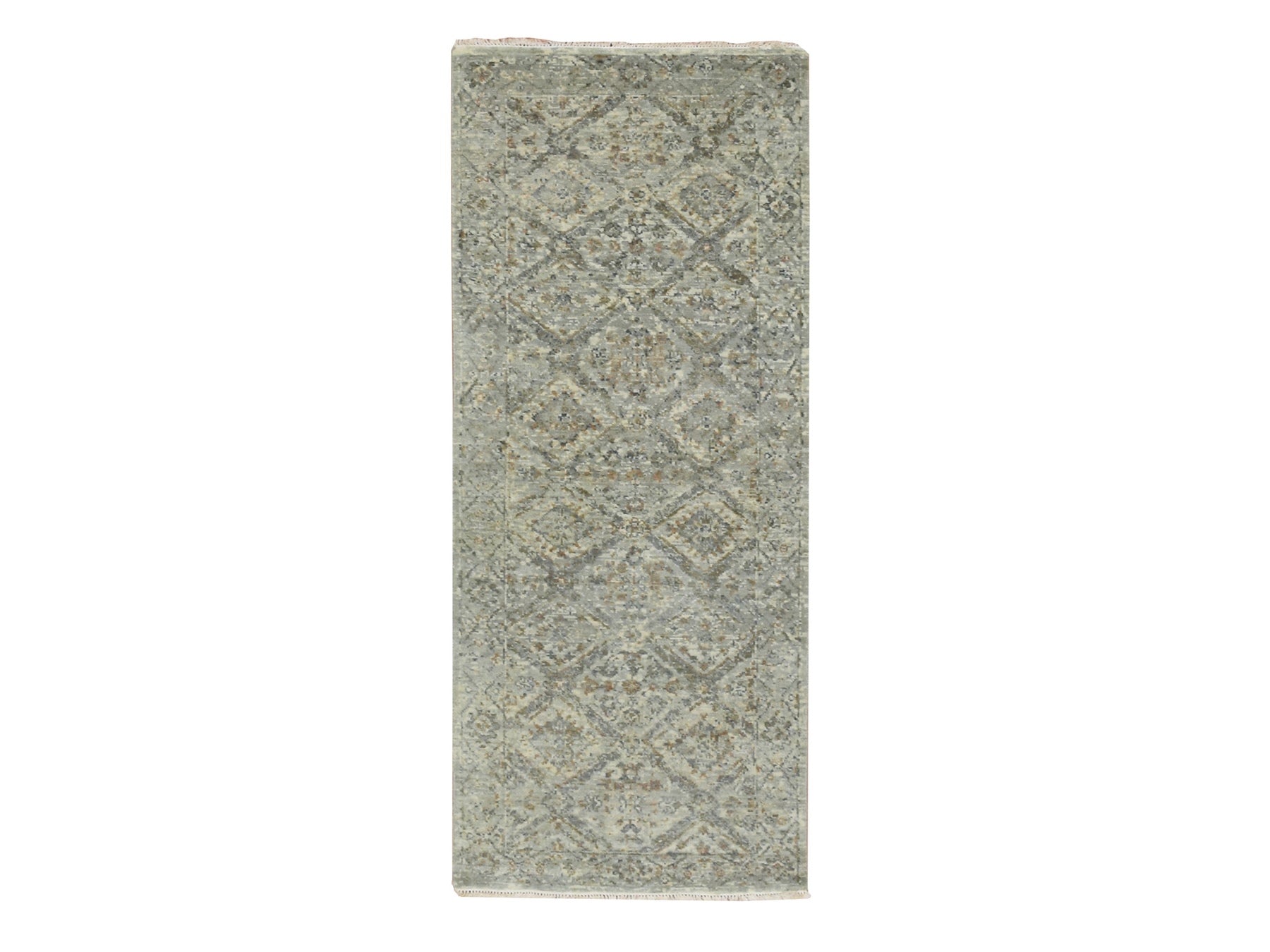 Oushak hand-knotted wool runner in Gray, 2'5" x 5'11" — SKU O075760