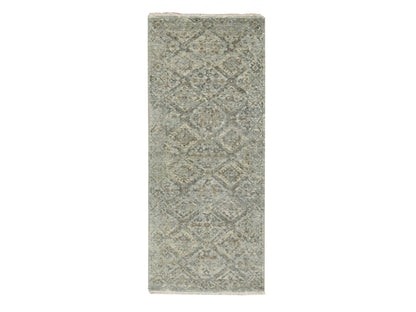 Oushak hand-knotted wool runner in Gray, 2'5" x 5'11" — SKU O075760
