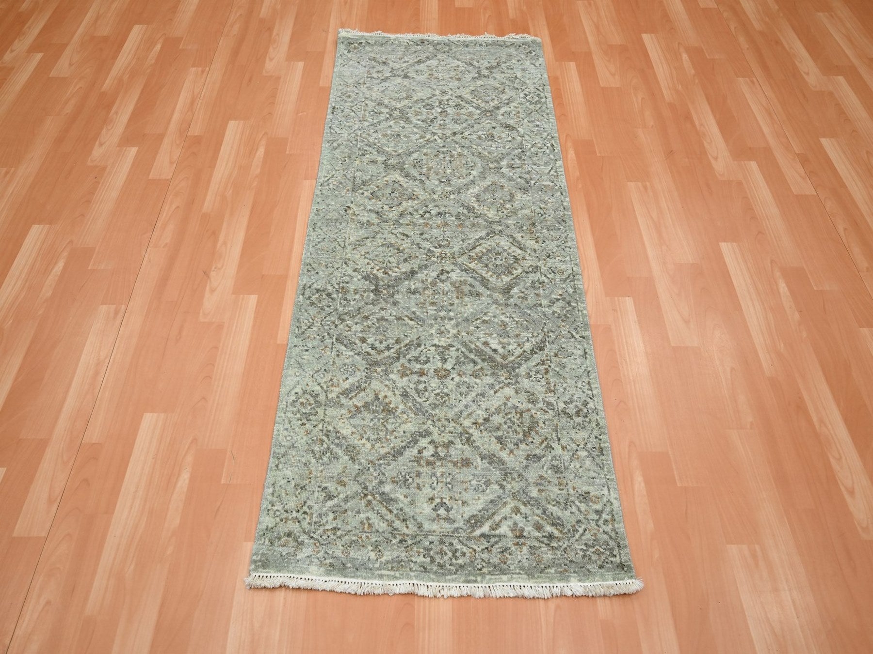 Oushak hand-knotted wool runner in Gray, 2'5" x 5'11" — SKU O075760 (view 2)