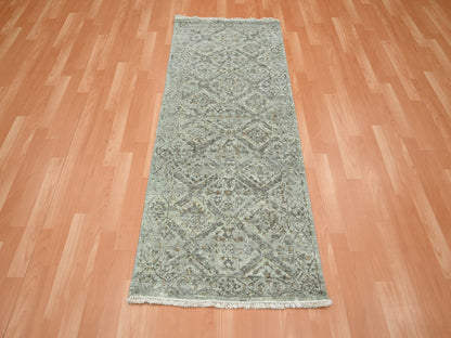 Oushak hand-knotted wool runner in Gray, 2'5" x 5'11" — SKU O075760 (view 2)