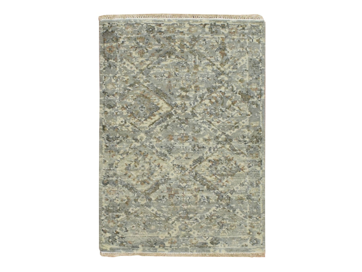 Oushak hand-knotted wool rug in Gray, 1'11" x 2'10" — SKU O075761