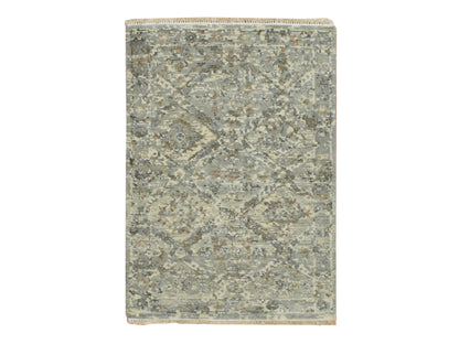 Oushak hand-knotted wool rug in Gray, 1'11" x 2'10" — SKU O075761