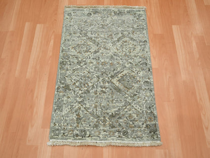 Oushak hand-knotted wool rug in Gray, 1'11" x 2'10" — SKU O075761 (view 2)