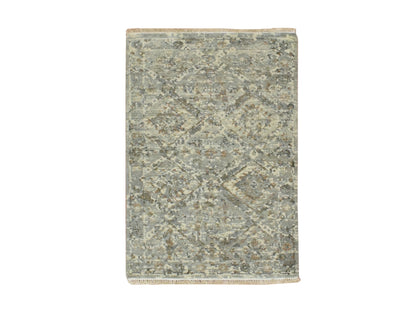 Oushak hand-knotted wool rug in Gray, 1'11" x 2'11" — SKU O075762