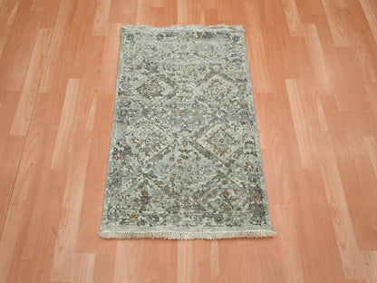 Oushak hand-knotted wool rug in Gray, 1'11" x 2'11" — SKU O075762 (view 2)