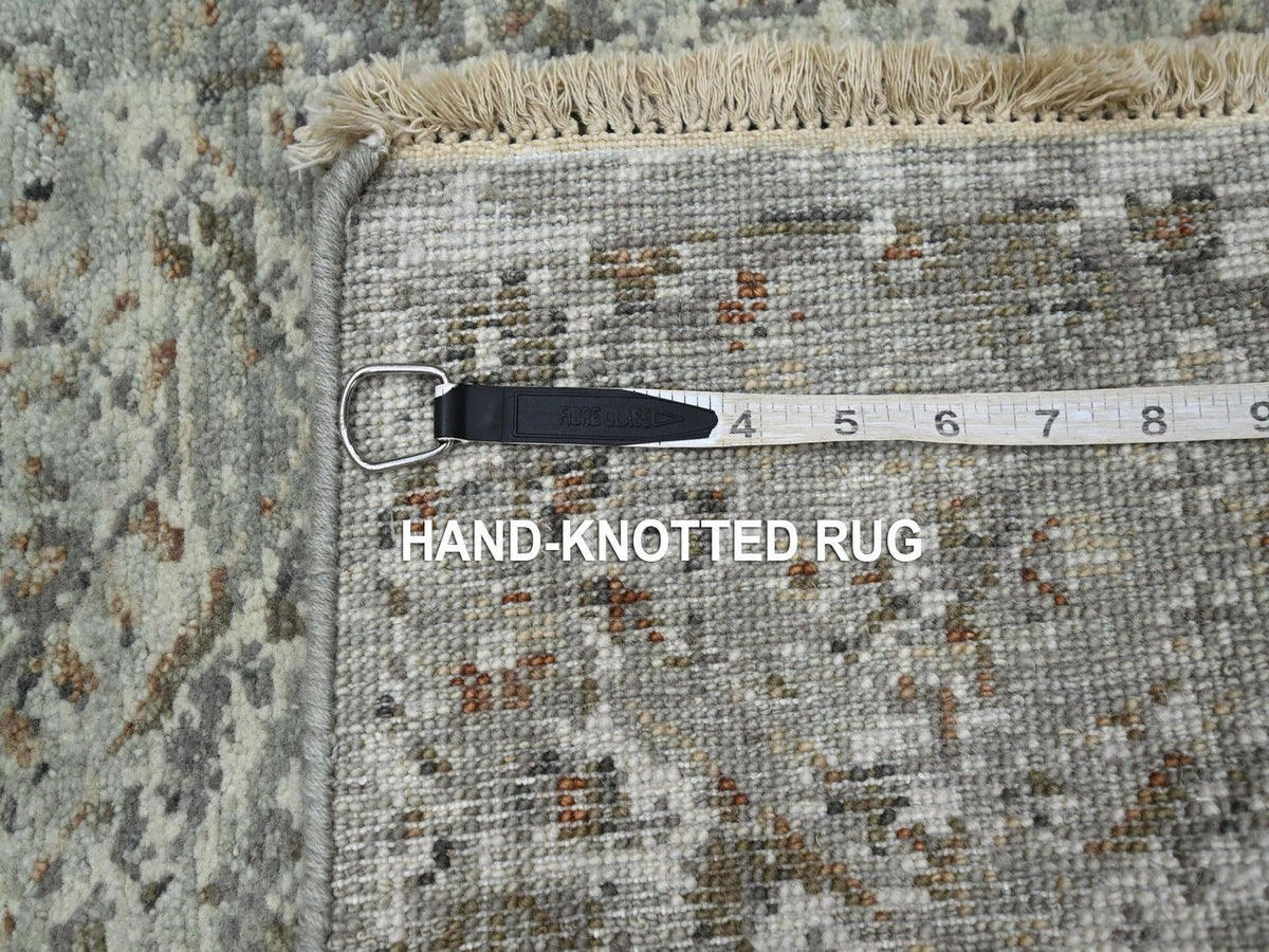 Oushak hand-knotted wool rug in Gray, 1'11" x 2'11" — SKU O075762 (view 4)