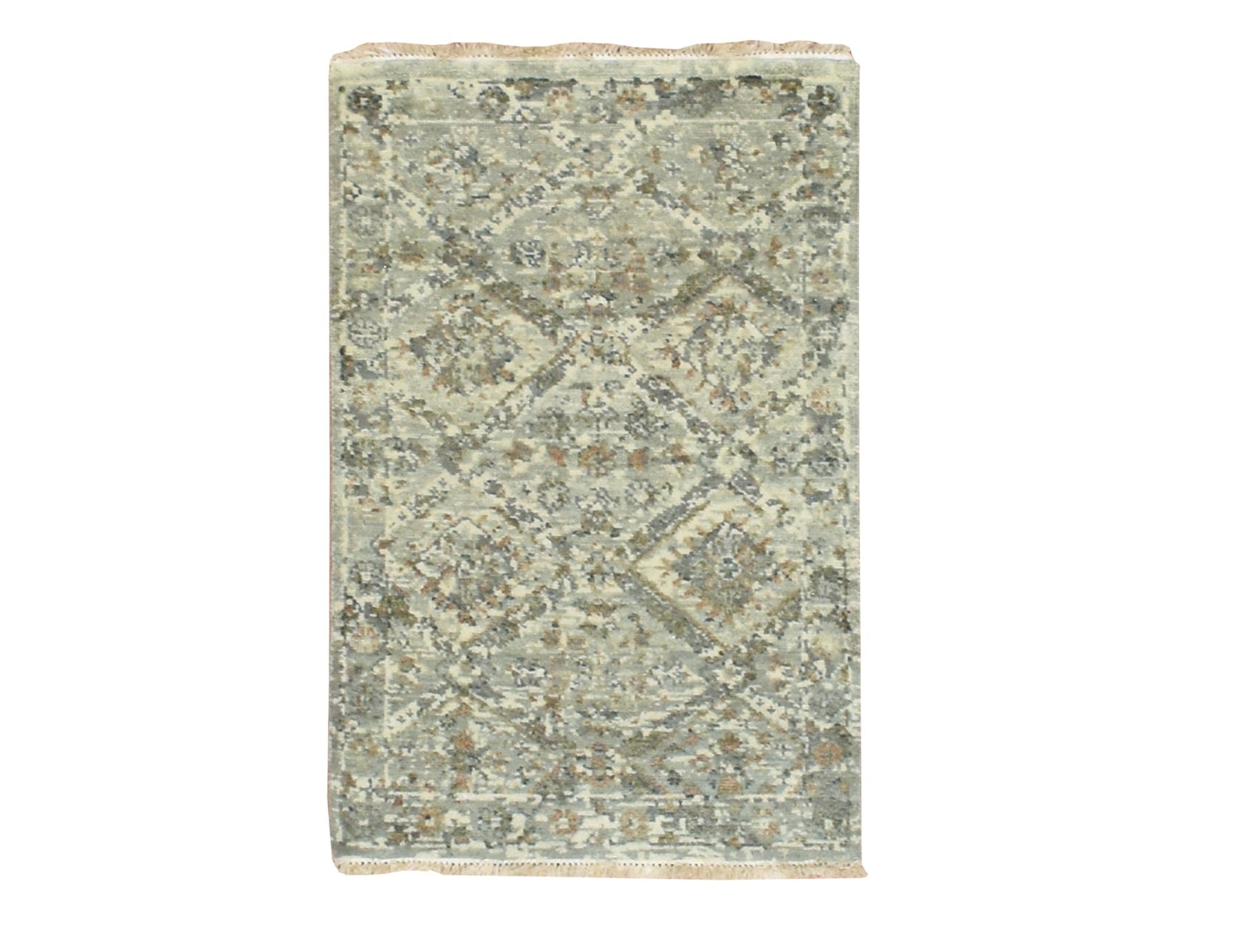 Oushak hand-knotted wool rug in Gray, 1'11" x 2'11" — SKU O075764