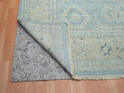 Blue 11'9" x 14'10" Oushak And Peshawar Hand knotted Wool Rug - Sku: O075765