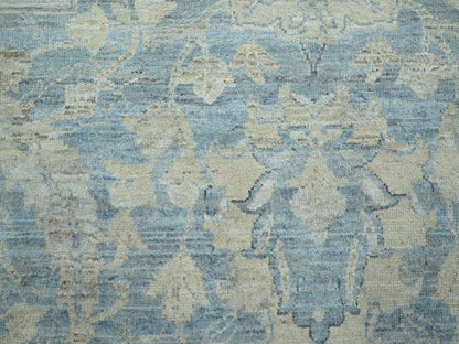 Blue 11'9" x 14'10" Oushak And Peshawar Hand knotted Wool Rug - Sku: O075765