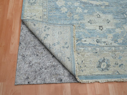 Blue 8'9" x 11'11" Oushak And Peshawar Hand knotted Wool Rug - Sku: O075767
