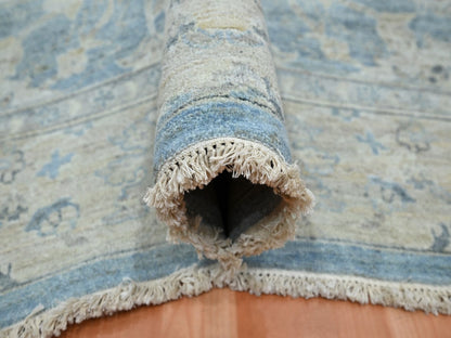 Blue 8'9" x 11'11" Oushak And Peshawar Hand knotted Wool Rug - Sku: O075767