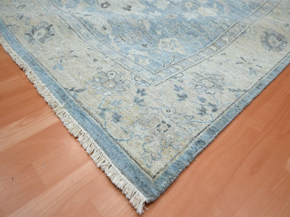Blue 8'9" x 11'11" Oushak And Peshawar Hand knotted Wool Rug - Sku: O075767