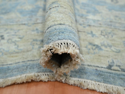 Blue 8'10" x 11'10" Oushak And Peshawar Hand knotted Wool Rug - Sku: O075768