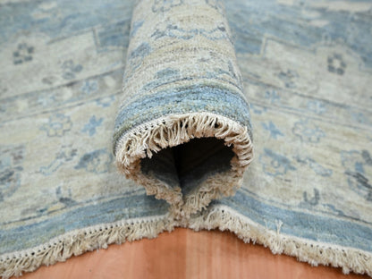 Blue 8'0" x 10'0" Oushak And Peshawar Hand knotted Wool Rug - Sku: O075769