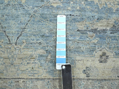 Blue 7'11" x 10'0" Oushak And Peshawar Hand knotted Wool Rug - Sku: O075770