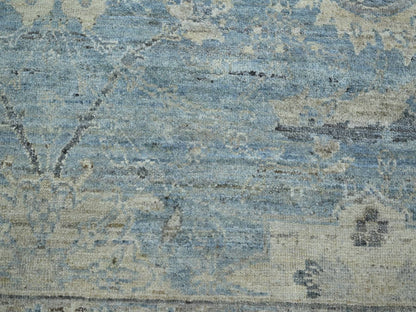Blue 7'11" x 10'0" Oushak And Peshawar Hand knotted Wool Rug - Sku: O075770