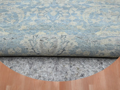 Blue 8'0" x 8'0" Oushak And Peshawar Hand knotted Wool Rug - Sku: O075772