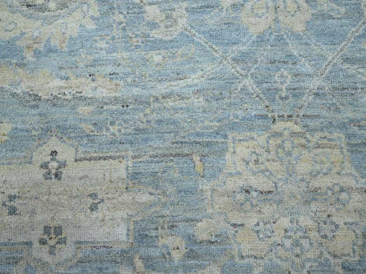 Oushak hand-knotted wool rug in Blue & Ivory, 5'11" x 9' — SKU O075773 (view 8)