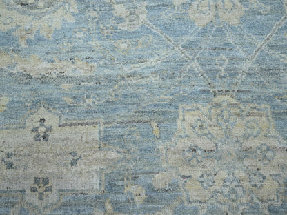 Oushak hand-knotted wool rug in Blue & Ivory, 5'11" x 9' — SKU O075773 (view 8)