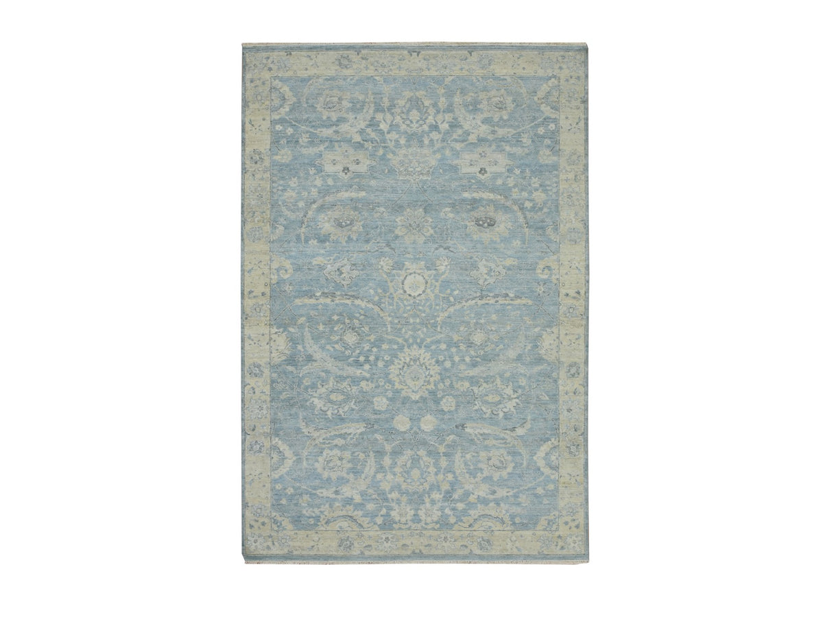 Oushak hand-knotted wool rug in Blue, 6' x 9'1", SKU O075774