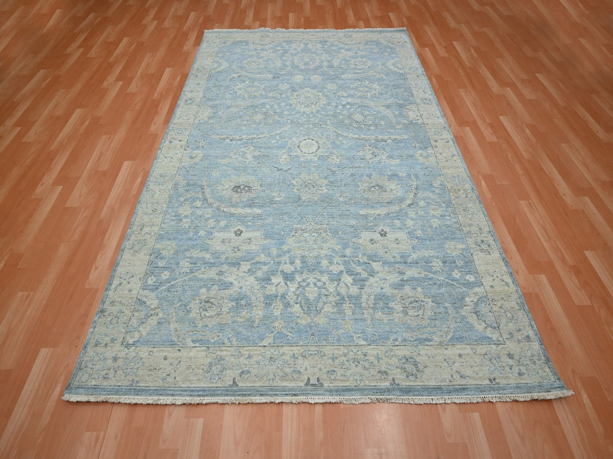 Oushak hand-knotted wool rug in Blue, 6' x 9'1", SKU O075774 (view 2)