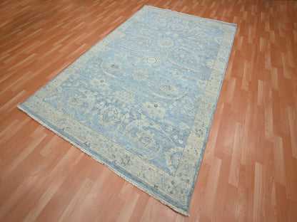 Oushak hand-knotted wool rug in Blue, 6' x 9'1", SKU O075774 (view 3)