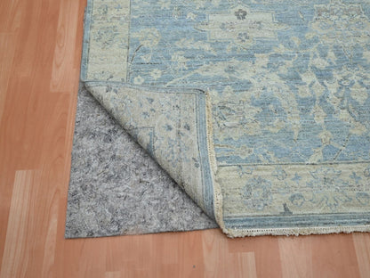 Oushak hand-knotted wool rug in Blue, 6' x 9'1", SKU O075774 (view 4)