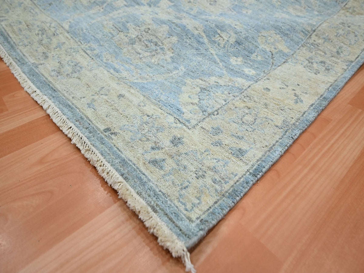 Oushak hand-knotted wool rug in Blue, 6' x 9'1", SKU O075774 (view 6)