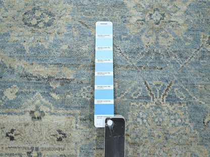 Blue 5'0" x 7'0" Oushak And Peshawar Hand knotted Wool Rug - Sku: O075776