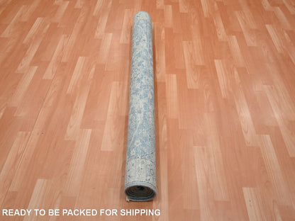Blue 5'0" x 7'0" Oushak And Peshawar Hand knotted Wool Rug - Sku: O075776