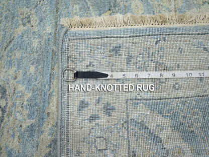Blue 5'0" x 7'0" Oushak And Peshawar Hand knotted Wool Rug - Sku: O075776