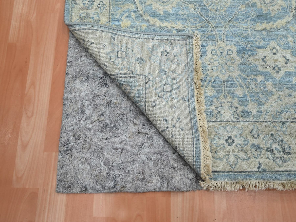 Oushak hand-knotted wool rug in Blue & Ivory, 3' x 5' — SKU O075778 (view 3)