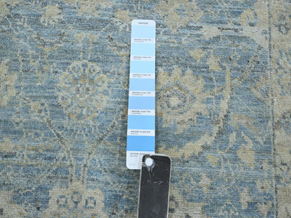 Blue 3'0" x 5'0" Oushak And Peshawar Hand knotted Wool Rug - Sku: O075778