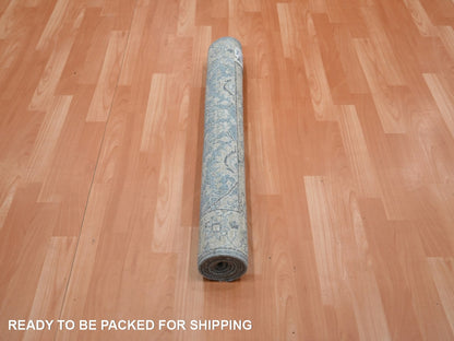 Blue 3'0" x 5'0" Oushak And Peshawar Hand knotted Wool Rug - Sku: O075778