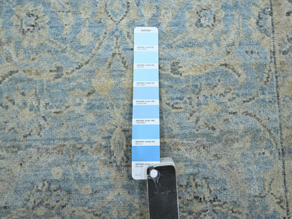 Oushak hand-knotted wool runner in Blue, 2'5" x 17'10", SKU O075780 (view 4)