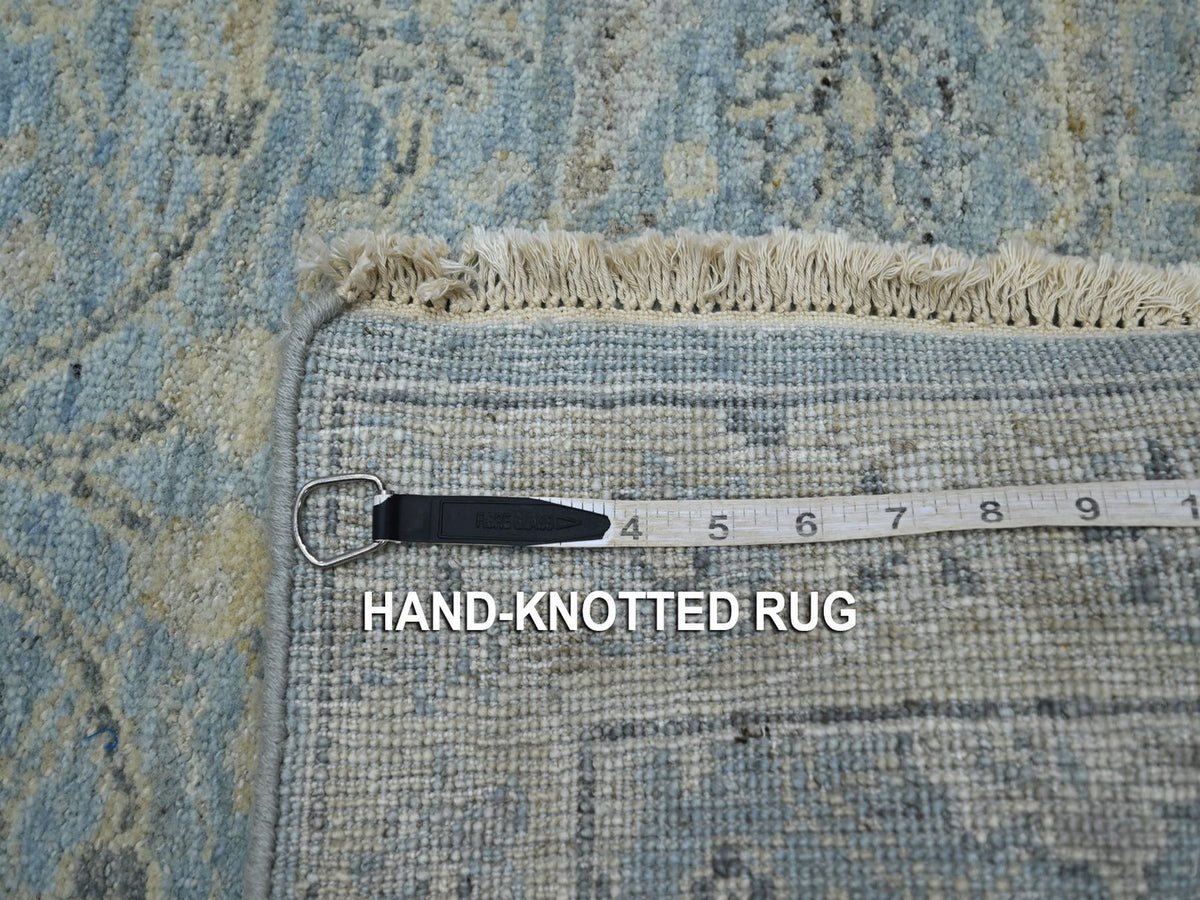 Oushak hand-knotted wool runner in Blue, 2'5" x 17'10", SKU O075780 (view 7)