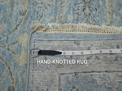 Oushak hand-knotted wool runner in Blue, 2'5" x 17'10", SKU O075780 (view 7)