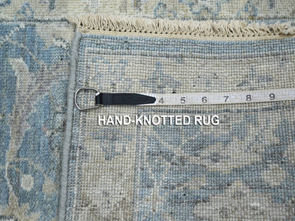 Blue 1'11" x 2'11" Oushak And Peshawar Hand knotted Wool Rug - Sku: O075788