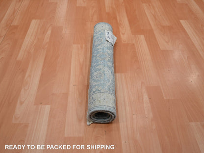 Blue 1'11" x 2'11" Oushak And Peshawar Hand knotted Wool Rug - Sku: O075788