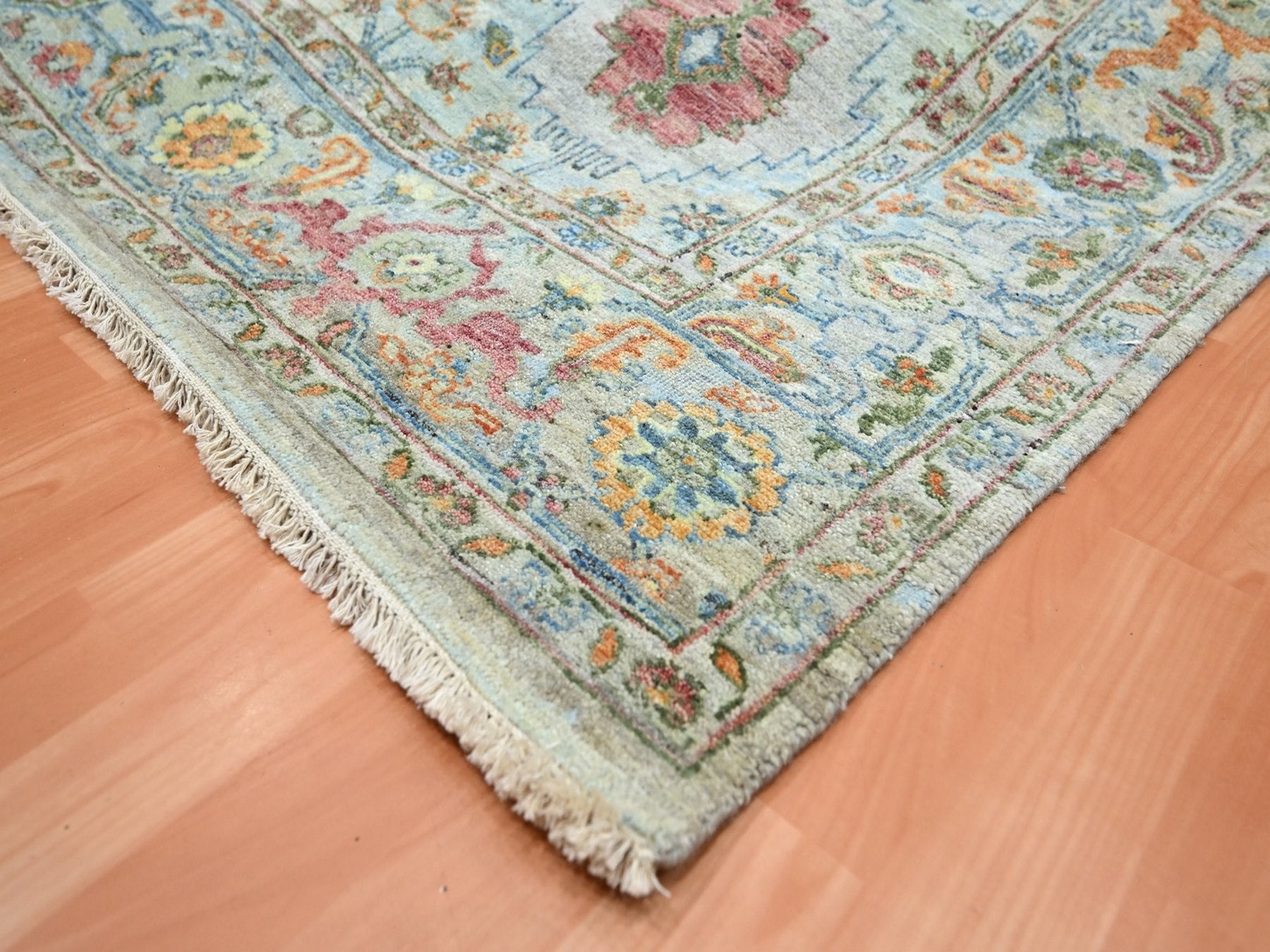 Sultanabad Oushak hand-knotted wool rug in Blue, 7'10" x 10' — SKU O075793 (view 6)