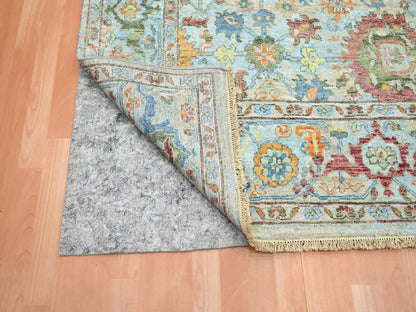 Blue 8'9" x 11'11" Oushak And Peshawar Hand knotted Wool Rug - Sku: O075794