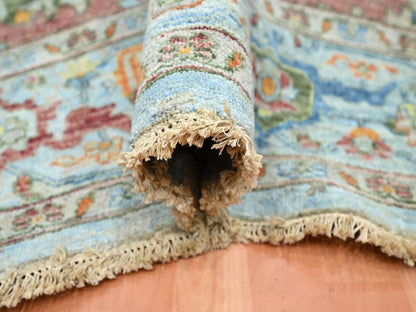 Blue 8'9" x 11'11" Oushak And Peshawar Hand knotted Wool Rug - Sku: O075794