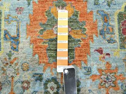 Blue 8'9" x 11'11" Oushak And Peshawar Hand knotted Wool Rug - Sku: O075794