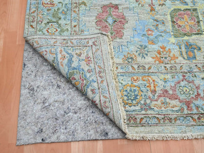 Blue 7'11" x 10'0" Oushak And Peshawar Hand knotted Wool Rug - Sku: O075797