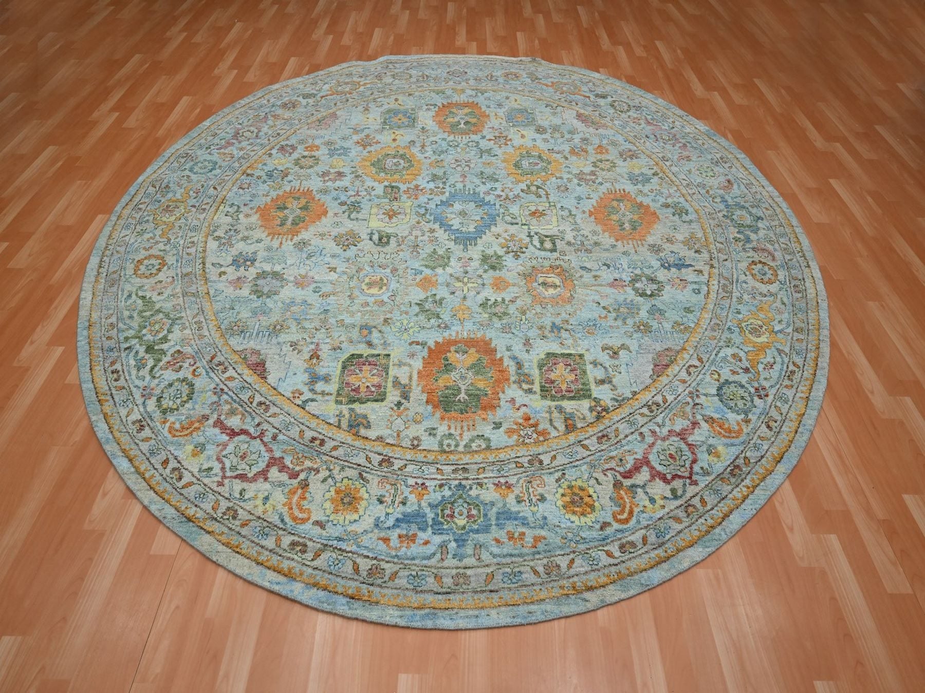 Sultanabad Oushak hand-knotted wool rug in Blue, 10' x 10' — SKU O075799 (view 2)