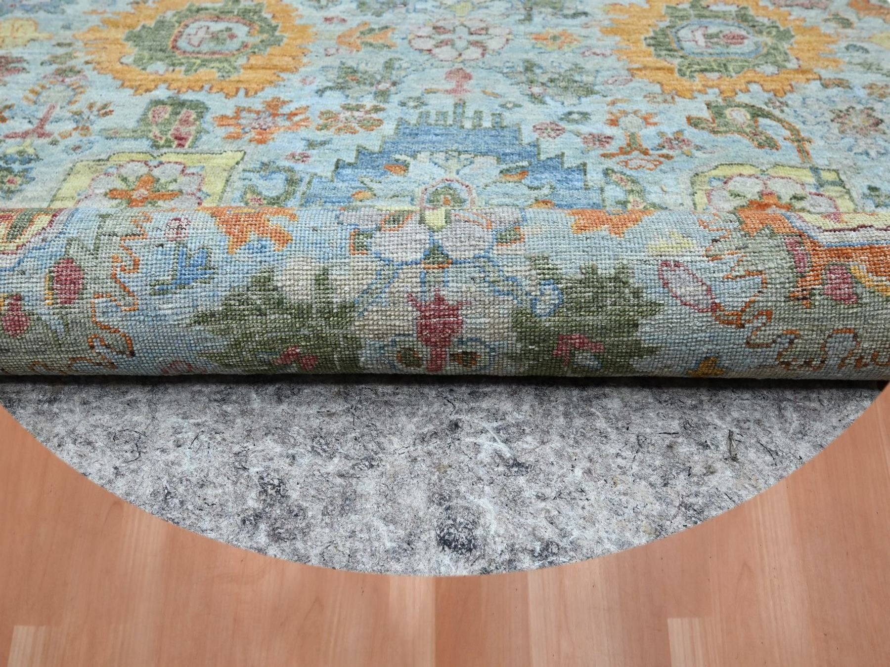 Sultanabad Oushak hand-knotted wool rug in Blue, 10' x 10' — SKU O075799 (view 4)